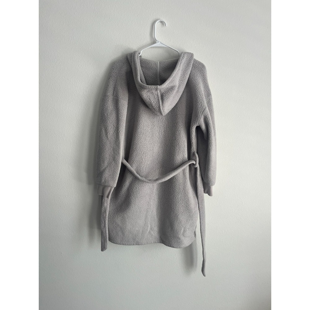 Love by Gap Cozy Sherpa Robe Womens XS/S Crystal Gray Tie Belt Waist Sleepwear - Picture 3 of 6